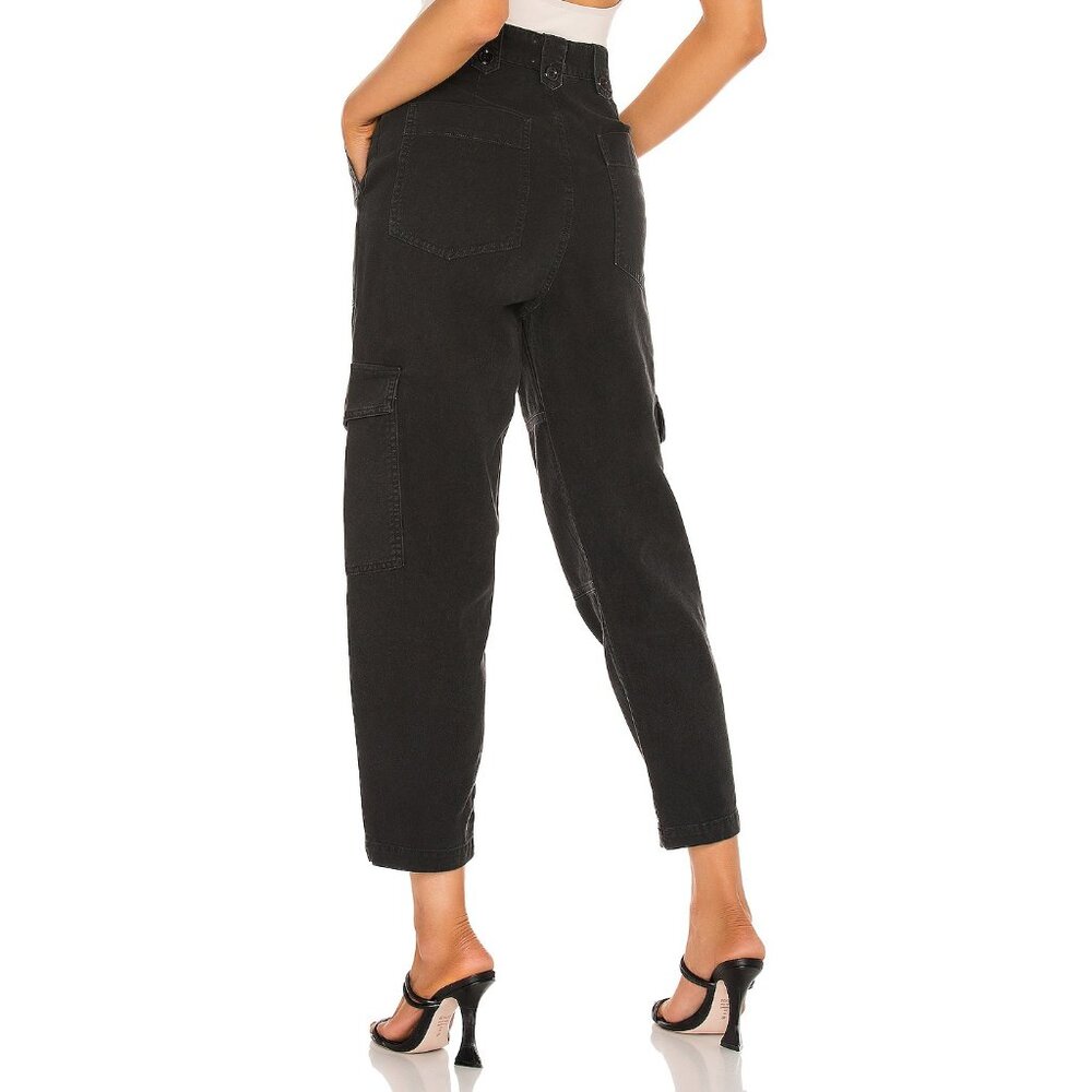 AGOLDE Washed Black MILA UTILITY Balloon Cargo Cropped Barrel Jeans Pants 25 - Picture 4 of 8